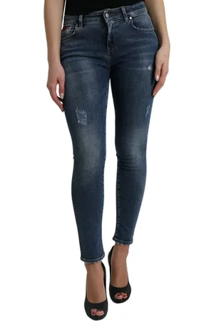 Dolce & Gabbana Dark Washed Skinny Mid Waist Denim Jeans - IT40|S