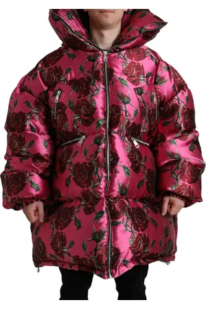 Dolce & Gabbana Roses Pattern Hooded Padded Zip Jacket - IT50 | L