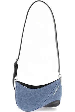 MUGLER Small denim spiral curve 01 shoulder bag - OS