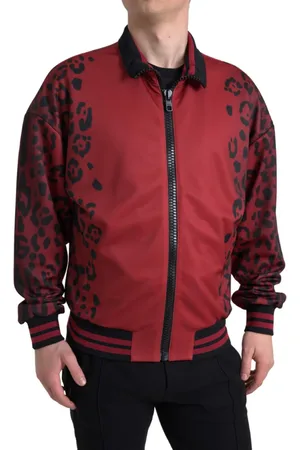 Dolce & Gabbana Leopard Polyester Bomber Full Zip Jacket - IT52 | XL