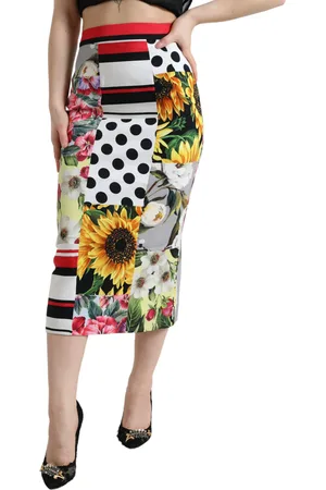 Dolce & Gabbana Patchwork High Waist Pencil Cut Skirt - IT38 | XS