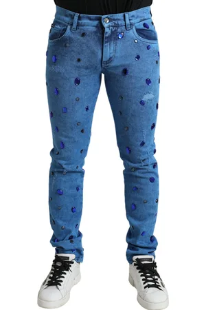 Dolce & Gabbana Crystal Embellished Skinny Denim Jeans - IT50 | L