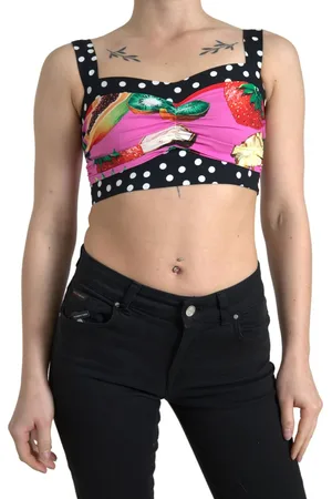 Dolce & Gabbana Silk Cropped Bustier Corset Top - IT36|XXS