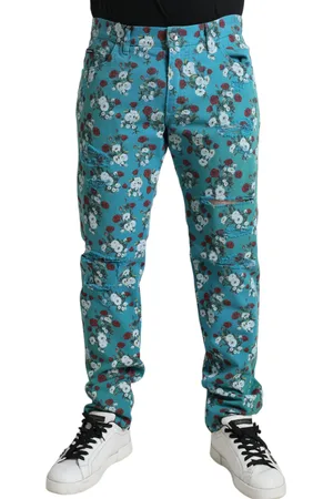Dolce & Gabbana Floral Print Skinny Cotton Denim Pants - IT46 | S