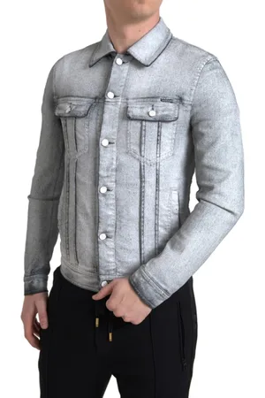 Dolce & Gabbana Washed Cotton Stretch Denim Men Jacket - IT48 | M