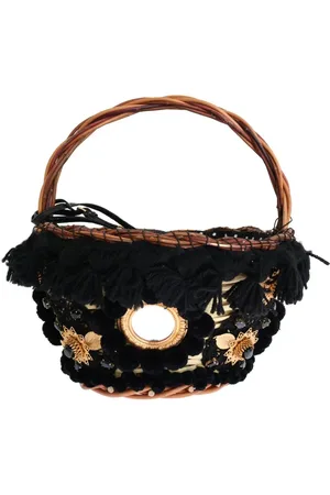 Dolce & Gabbana Chic Beige & Straw Snakeskin Bucket Bag