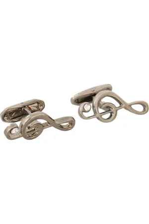 Dolce & Gabbana Brass Tremble Clef Crystal Cufflinks