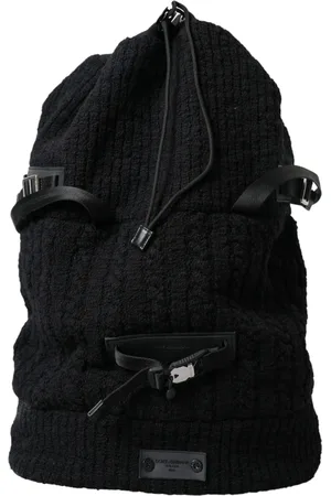 Dolce & Gabbana Silver Wool Zaino Tricot Backpack Men Bag