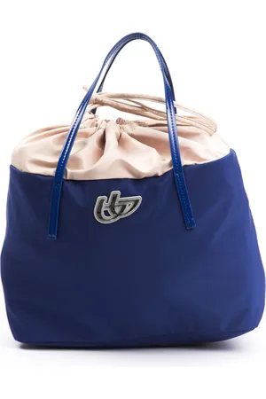 Byblos Chic Fabric Shopper Tote with Patent Accents