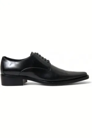 Dolce & Gabbana Leather Lace Up Formal Flats Shoes - EU38/US7.5