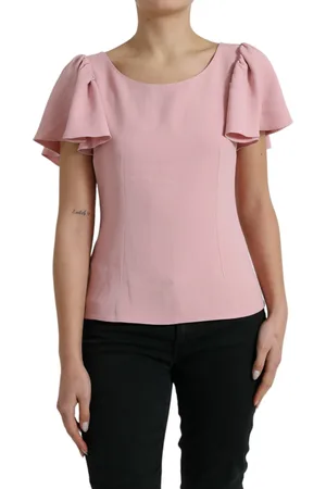 Dolce & Gabbana Short Sleeves Round Neck Blouse Top - IT44 | L