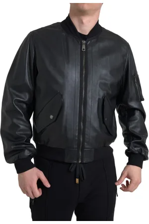 Dolce & Gabbana Leather Blouson Full Zip Bomber Jacket - IT44 | XS