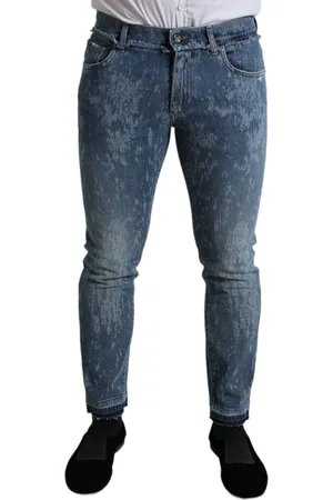 Dolce & Gabbana Washed Skinny Cotton Stretch Denim Jeans - IT60 | 3XL