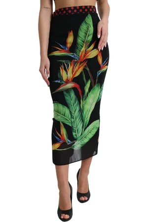 Dolce & Gabbana Strelitzia High Waist Pencil Cut Skirt - IT36 | XS