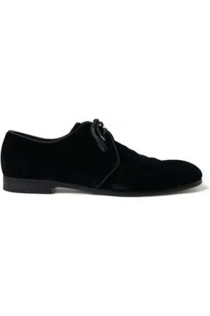 Dolce & Gabbana Velvet Lace Up Formal Derby Dress Shoes - EU44/US11