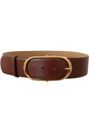 Dolce & Gabbana Leather Gold Metal Oval Buckle Belt - 75 cm / 30 Inches