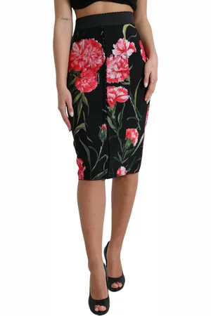 Dolce & Gabbana Carnation Pencil Cut Knee Length Skirt - IT36|XXS