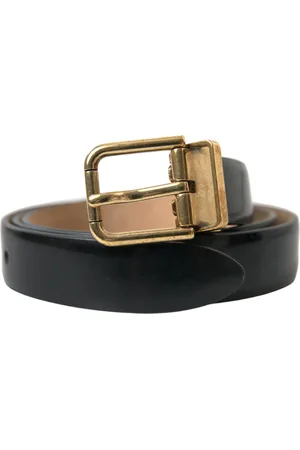 Dolce & Gabbana Calf Leather Gold Metal Buckle Belt - 90 cm / 36 Inches