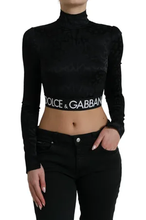 Dolce & Gabbana Viscose Stretch Long Sleeves Cropped Top - IT40|S