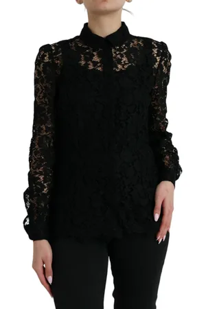 Dolce & Gabbana Elegant Floral Lace Blouse Top - IT42|M