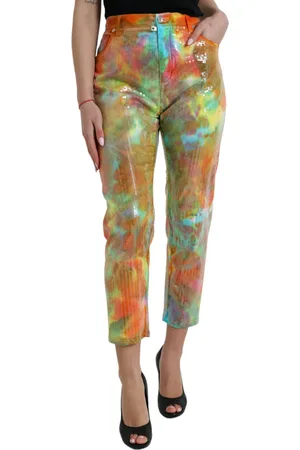 Dolce & Gabbana Multicolor High Waist Cropped Pants - IT40|S