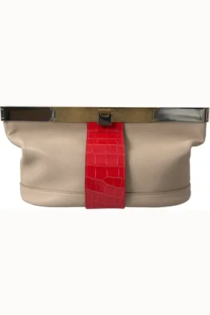 Balenciaga Two Tone Exotic Leather Clutch