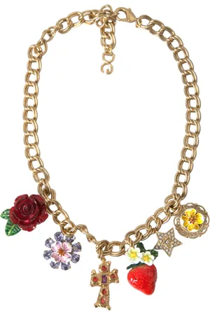 Dolce & Gabbana Chain Rose Cross Strawberry Star Pendant Necklace
