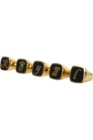 Dolce & Gabbana Brass ROYAL Enamel Set of 5 Ring