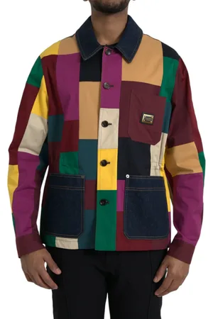 Dolce & Gabbana Patchwork Cotton Collared Jacket - IT48 | M