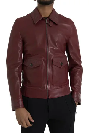 Dolce & Gabbana Exotic Leather Zip Biker Coat Jacket - IT48 | M