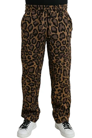 Dolce & Gabbana Leopard Print Polyester Jogger Pants - IT54 | XL
