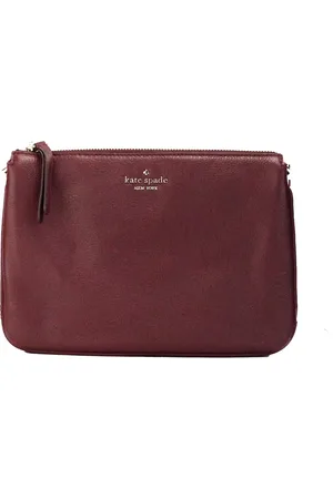 Kate Spade Jackson Cherrywood Leather Triple Gusset Crossbody Handbag Purse