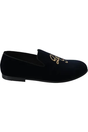 Dolce & Gabbana Elegant Blue Embroidered Loafers - EU39.5/US6.5