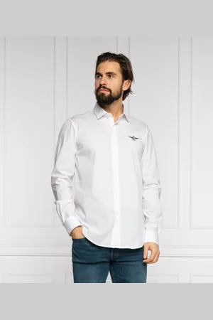 Aeronautica Militare Slim Fit Cotton Shirt with Eagle Logo - S