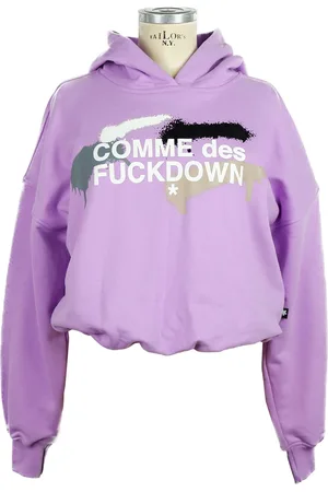 Comme des Fuckdown Chic Hooded Sweatshirt with Logo Print - S