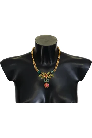 Dolce & Gabbana Elegant -Tone Floral Fruit Necklace