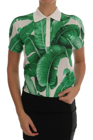 Dolce & Gabbana Banana Print Silk Polo T-shirt - IT38 | S