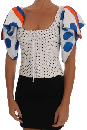 Dolce & Gabbana Elegant Polka Dot Bustier Top - IT40|S