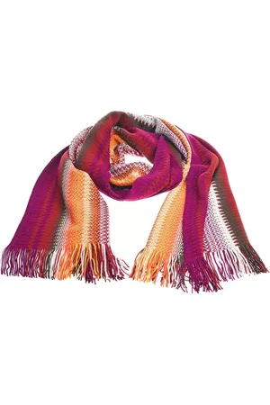 Missoni Geometric Pattern Fringed Scarf in Vibrant Hues