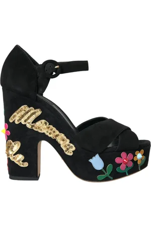 Dolce & Gabbana Suede Ankle Strap Heels Sandals Shoes - EU39/US8.5