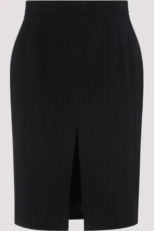 Saint Laurent Blue Virgin Wool Midi Skirt - 38