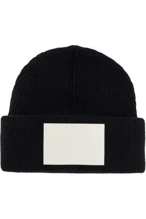 Maison Margiela Wool beanie hat with large logo patch - S