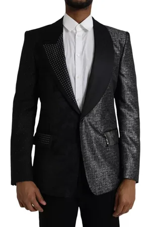 Dolce & Gabbana Silver Silk Single Breasted Coat Blazer - IT50 | L