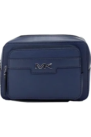 Michael Kors Cooper Small Navy Smooth Leather Double Zip Belt Bag