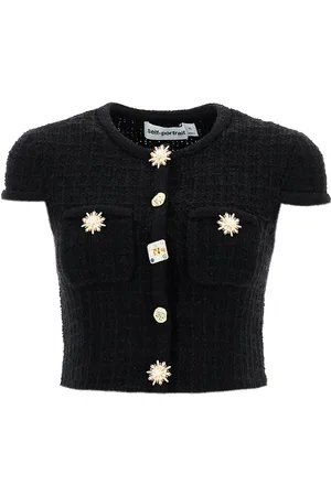Self-Portrait Knitted crop top in mesh - XS