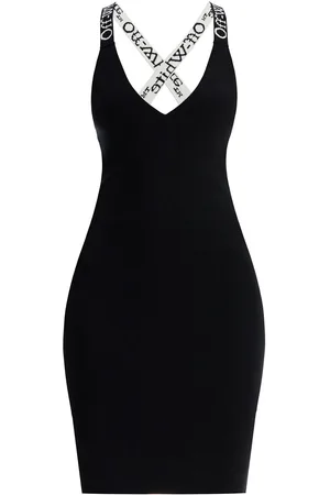 OFF-WHITE Knitted dress with branded straps - M