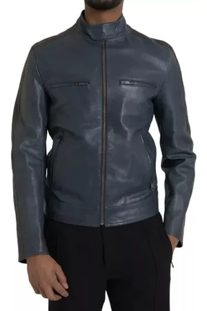 Dolce & Gabbana Leather Full Zip Biker Blouson Jacket - IT48 | M