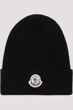 Moncler Navy Virgin Wool Beanie - UNICA