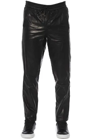 Trussardi Sleek Leather Trousers for Men - IT50 | L