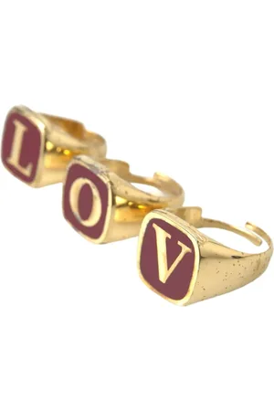 Dolce & Gabbana Brass LOVE Enamel Set of 3 Ring